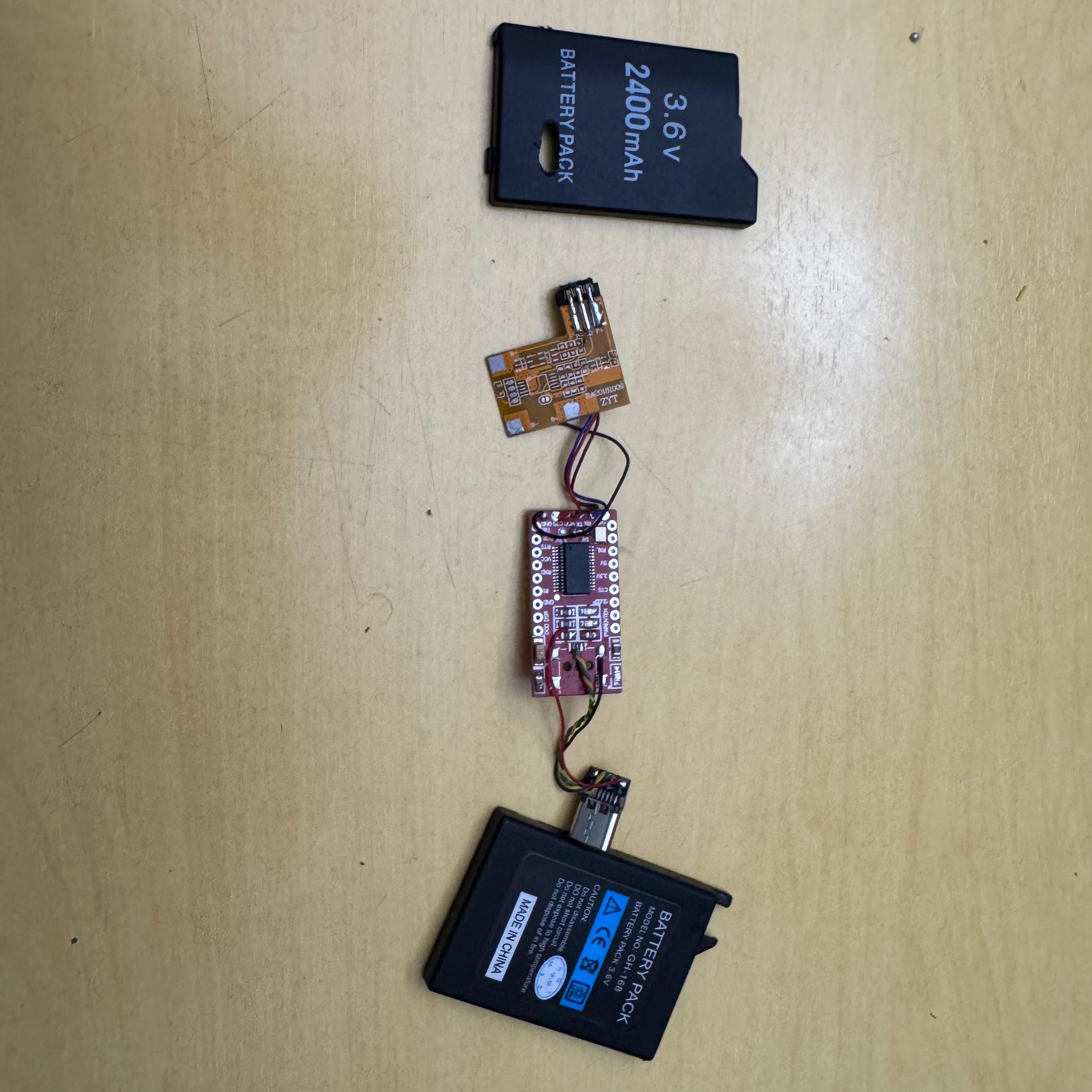 Layout overview before stacking — protection PCB, FT232RL, USB-C